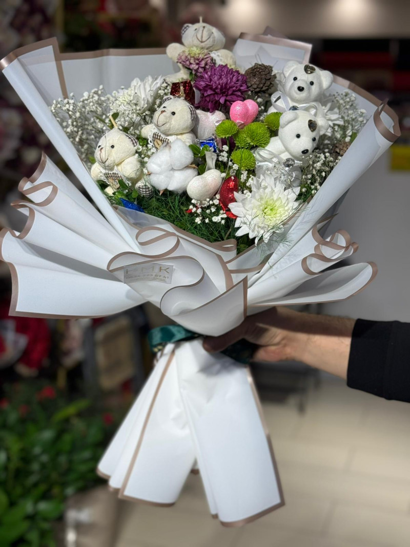 AYICIK ÇİÇEK VE KOKİNA BUKETİ TASARIM