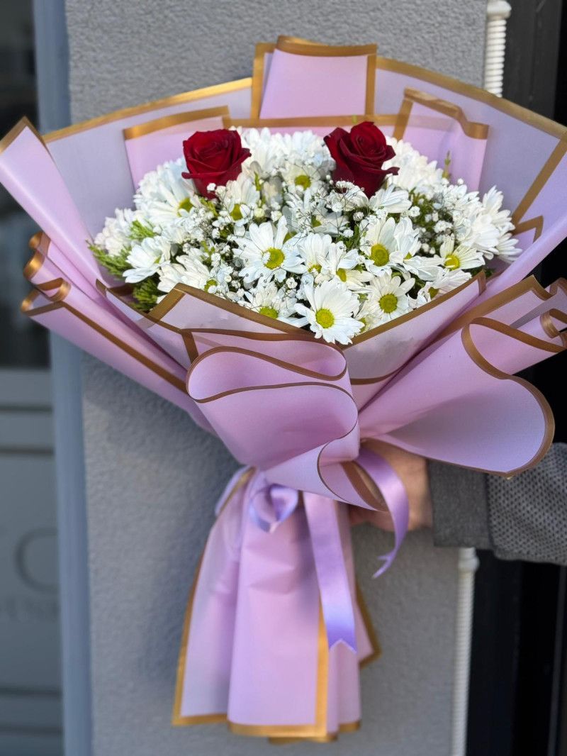 2 GÜLLÜ PAPATYA BUKETİ 